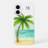 Coque iPhone 16 Ambiance de plage Palmier (Verso)
