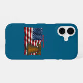 Coque iPhone 16 American Flag & Liberty Bell Independence Day URM (Verso Horizontal)