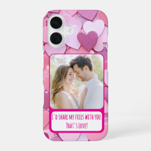 Coque iPhone 16 Amour Coeur Confetti Partager Mes Fries
