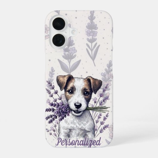 Coque iPhone 16 Amour de Terrier Lavande (Verso)
