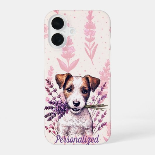 Coque iPhone 16 Amour de Terrier Lilas (Verso)