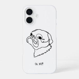 Coque iPhone 16 Amour du carlin : Boîte téléphonique texte modifia