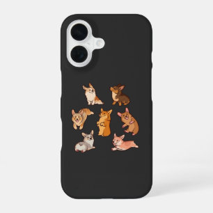 Coque iPhone 16 Amoureux de l'art du Pembroke Welsh Corgi heureux