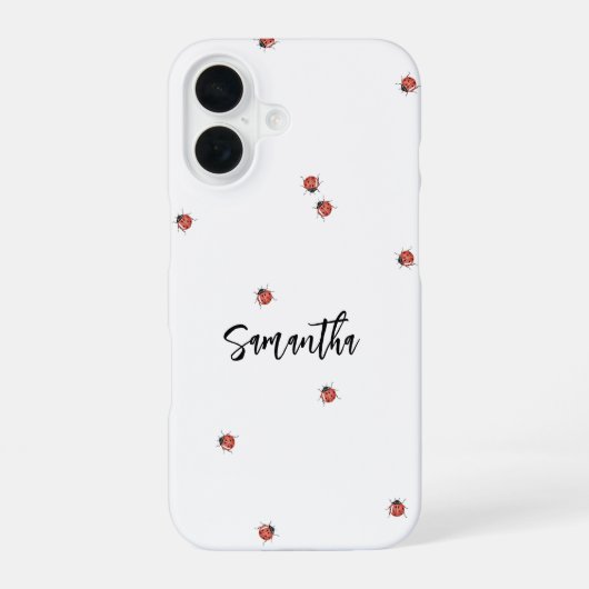 Coque iPhone 16 Amusant Ladybug (Verso)