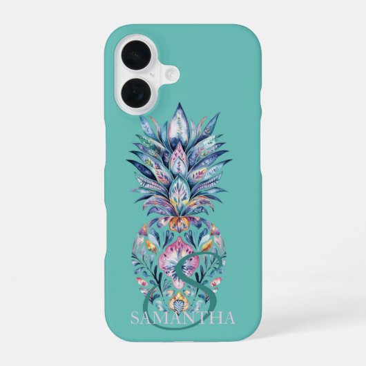 Coque iPhone 16 Ananas Coloré Menthe Verte (Verso)
