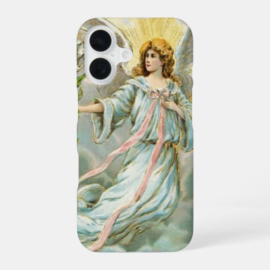 Coque iPhone 16 Ange en bleu (Verso)