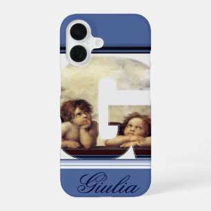 Coque iPhone 16 ANGE LETTRE G RENAISSANCE Monogramme Chérubin ailé