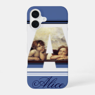 Coque iPhone 16 ANGE RENaissance LETTRE Chérubin ailé Monogramme