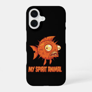 Coque iPhone 16 Animal Spirituel Poisson-Lune Anxieux et Excentriq