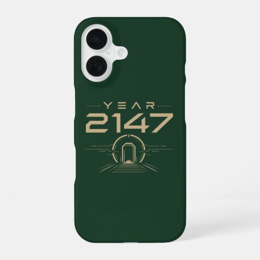 Coque iPhone 16 Année 2147 Sci-Fi Cyberpunk Futuriste (Verso)