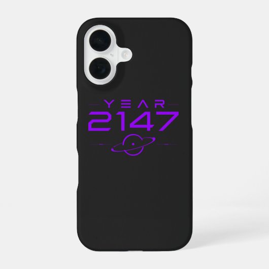 Coque iPhone 16 Année 2147 Sci-Fi Cyberpunk Futuriste (Verso)