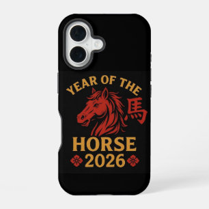 Coque iPhone 16 "Année chinoise du zodiaque du Cheval 2026