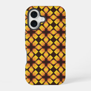 Coque iPhone 16 Années 1970 Brown Orange Chaud Rétro