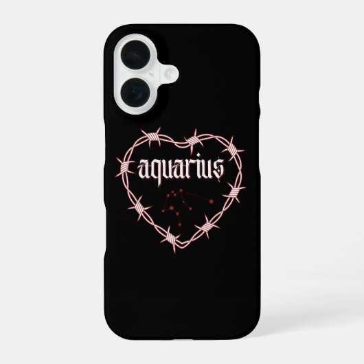 Coque iPhone 16 Anniversaire Constellation du Verseau Gothique Som (Verso)