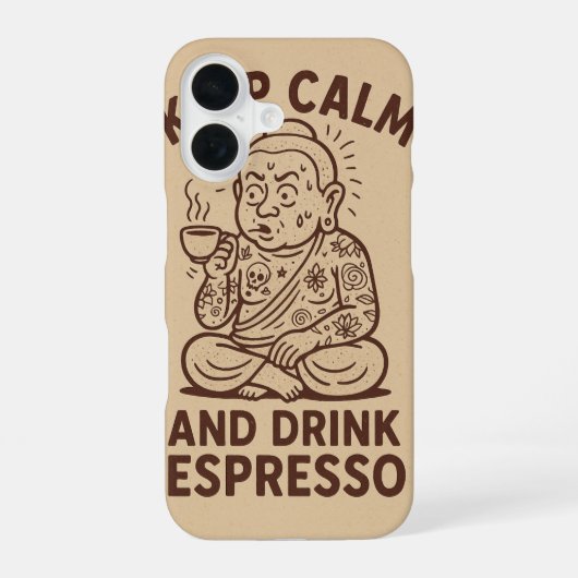 Coque iPhone 16 Appel à la caféine (Verso)