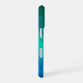 Coque iPhone 16 Aqua Bleu Vert Moderne Coeur Floral (Côté droit)