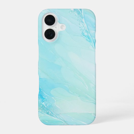 Coque iPhone 16 Aqua Marble Abstract Art Phone Case (Verso)