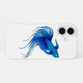 Coque iPhone 16 Aquarelle bleu Betta Fish (Verso Horizontal)