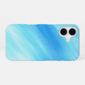Coque iPhone 16 Aquarelle bleu clair dégradé (Verso Horizontal)