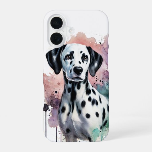 Coque iPhone 16 Aquarelle dalmate (Verso)