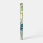 Coque iPhone 16 Aquarelles Turquoises douces (Côté gauche)