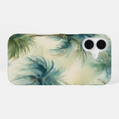 Coque iPhone 16 Aquarelles Turquoises douces (Verso Horizontal)