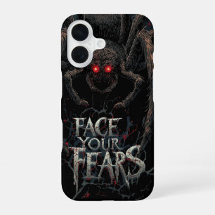 Coque iPhone 16 Araignée de nuit - Illustration d'horreur noire