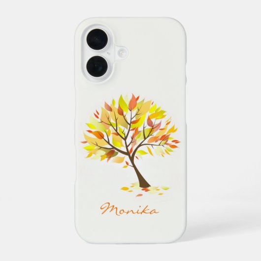 Coque iPhone 16 Arbre à thème Automne (Verso)