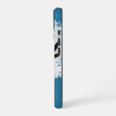 Coque iPhone 16 Arbre abstrait sur fond bleu (Côté gauche)