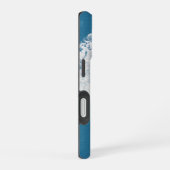 Coque iPhone 16 Arbre abstrait sur fond bleu (Côté droit)