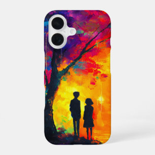Coque iPhone 16 Arbre coloré d'amour