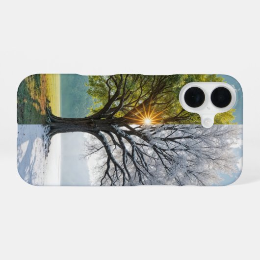 Coque iPhone 16 Arbre En Chêne En Double Saison (Verso Horizontal)