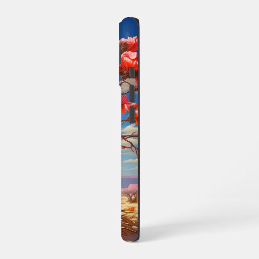 Coque iPhone 16 Arbre rose (Côté gauche)