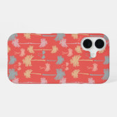 Coque iPhone 16 Arbres botaniques en corail (Verso Horizontal)