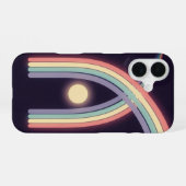 Coque iPhone 16 Arc de Lune Pastel Rétro (Verso Horizontal)