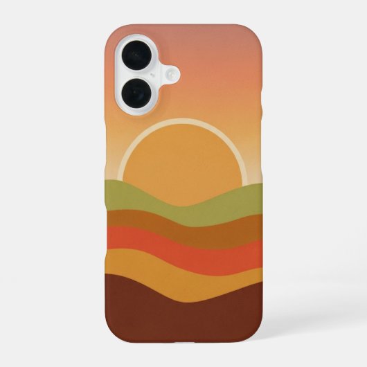 Coque iPhone 16 Arc de soleil rétro (Verso)