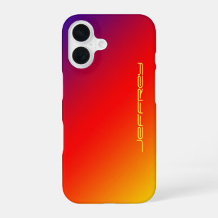 Coque iPhone 16 Arc-en-ciel Moderne Coloré et Vivant, Nom Personna
