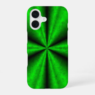 Coque iPhone 16 Arc-en-ciel vert en cuir d'éléphant Optik