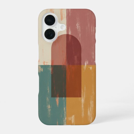 Coque iPhone 16 Arc géométrique abstrait vintage (Verso)