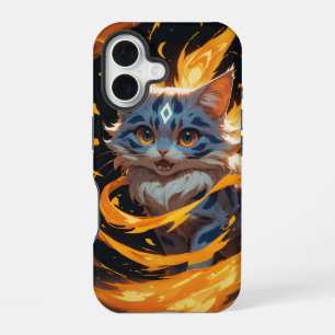 Coque iPhone 16 Arcane Ember : Le Chaton lié par les Flammes