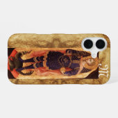 Coque iPhone 16 ARCHANGE SAINT MICHAEL AVEC DRAGON monogramme (Verso Horizontal)