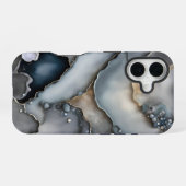 Coque iPhone 16 Ardoise grise et galets (Verso Horizontal)