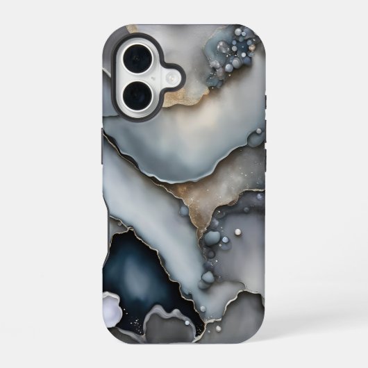 Coque iPhone 16 Ardoise grise et galets (Verso)