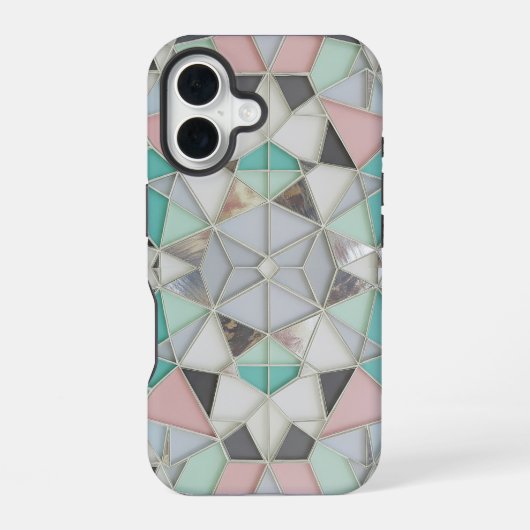 Coque iPhone 16 argent avec un peu de rose (Verso)