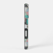 Coque iPhone 16 argent avec un peu de rose (Côté droit)