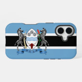 Coque iPhone 16 Armoiries du Botswana/ Coque-coque iphone du drape (Verso Horizontal)
