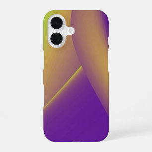 Coque iPhone 16 Art Abstrait Arc-en-ciel 3D Jaune Violet