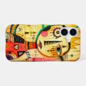 Coque iPhone 16 Art abstrait avec initiales (Verso Horizontal)