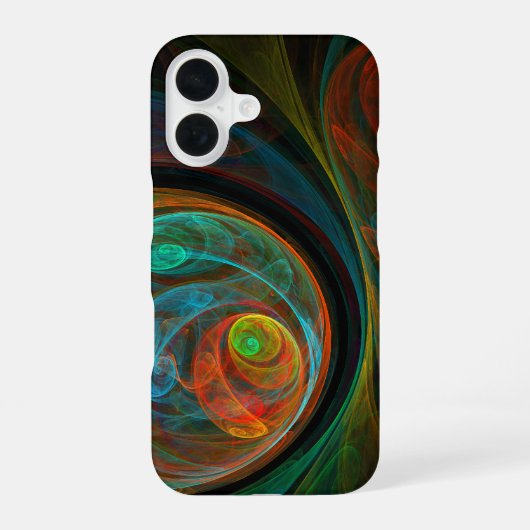 Coque iPhone 16 Art abstrait bleu Renaissance (Verso)