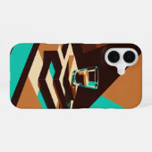 Coque iPhone 16 Art abstrait d'espresso rétro (Verso Horizontal)
